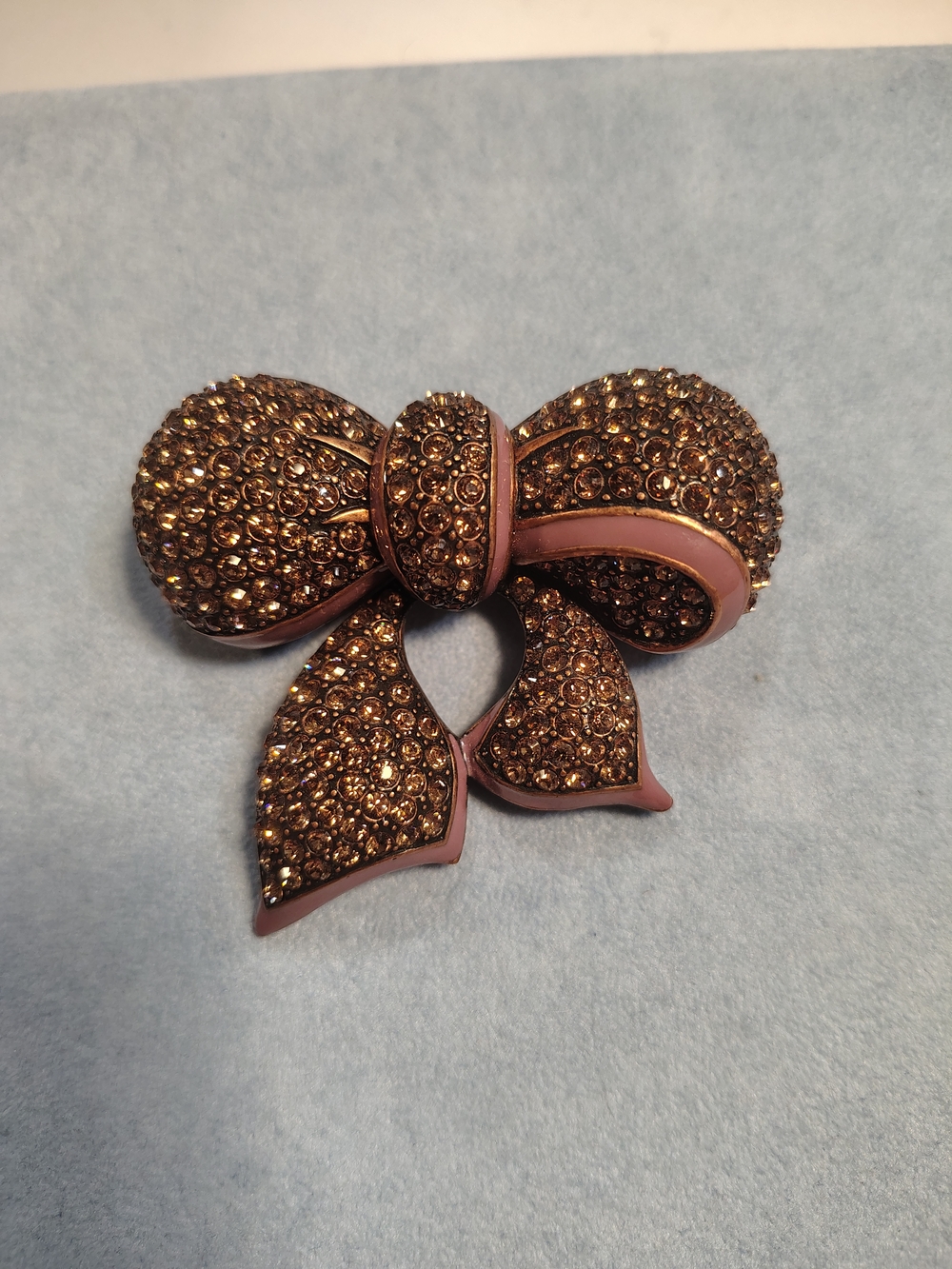 Joan Rivers Gold Crystal Bow Brooch
